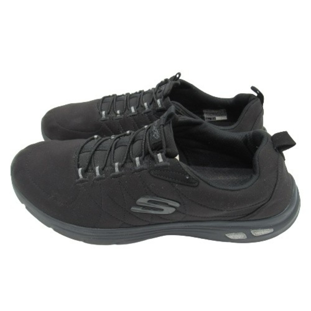 Skechers Womens Size 9.5 Low Top Trainers Solid Black Slip On Walking Shoes